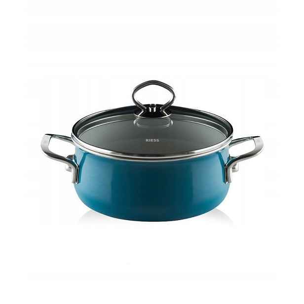 Hrnec Riess nízký s poklicí 2,0 l 20 cm Aquamarin