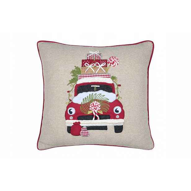Vánoční Polštář S Potiskem Auta Bavlna 45 X 45 CM, Zip
