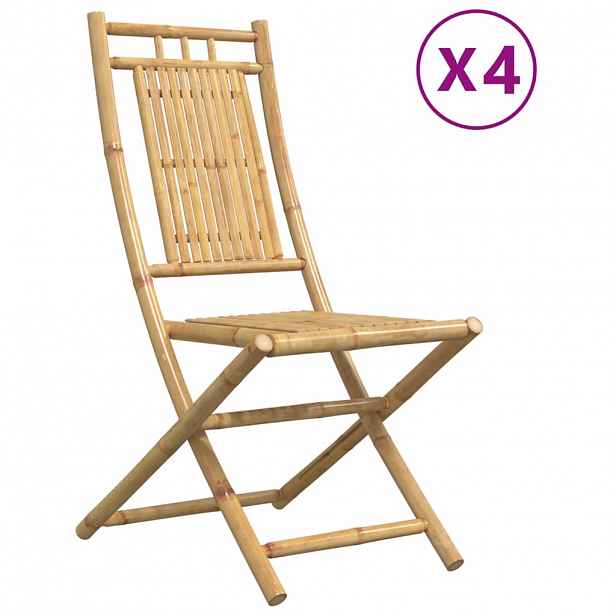 vidaXL Skládací židle 4 ks 46x66x99 cm bambus
