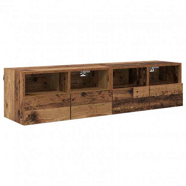 vidaXL Skříňky na TV zeď 2 ks Staré dřevo Kompozitní dřevo