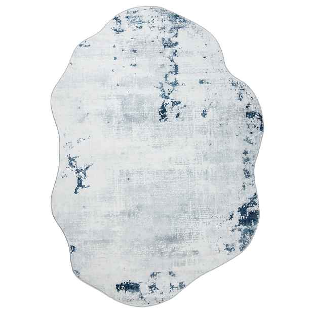 Koberec do obývacího pokoje modrý nepravidelný 120x160 cm abstraktní moderní