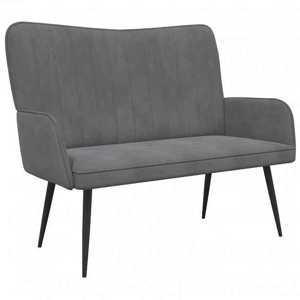 vidaXL Sofa pro dvě osoby Tmavě šedá 115 x 61 x 87 cm Samet