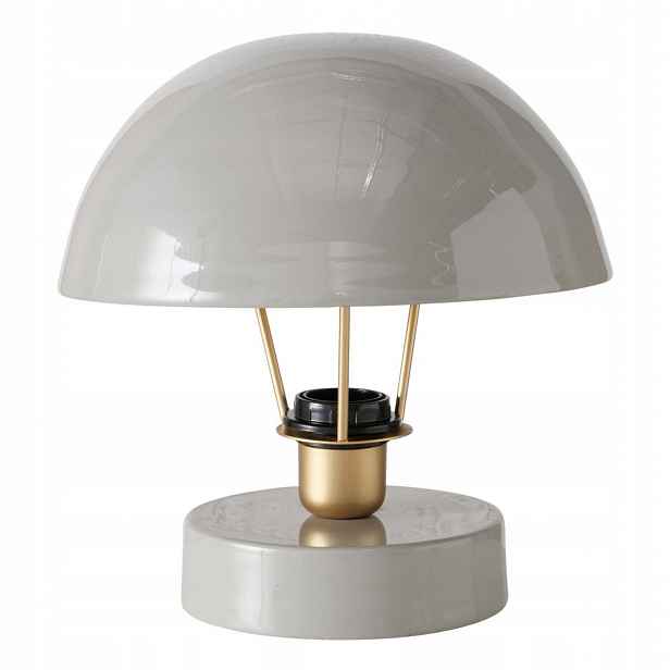 Kovová stolní lampa Clover, šedivé stínítko, Ø 25 cm