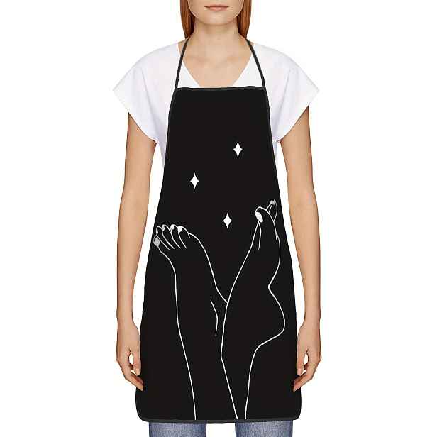 TEMU 1 ks BIIHUDU Vintage zástěra na nehty Unisex - Ručně malovaný design nehtů, vhodná pro nehtové salony, holičství, kuchaře a zástěry na péči o