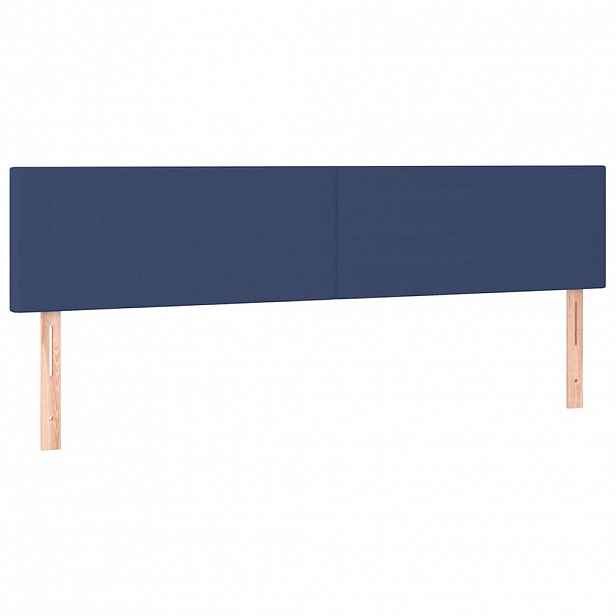 vidaXL Čela postele modrá 180x5x78/88 cm látka