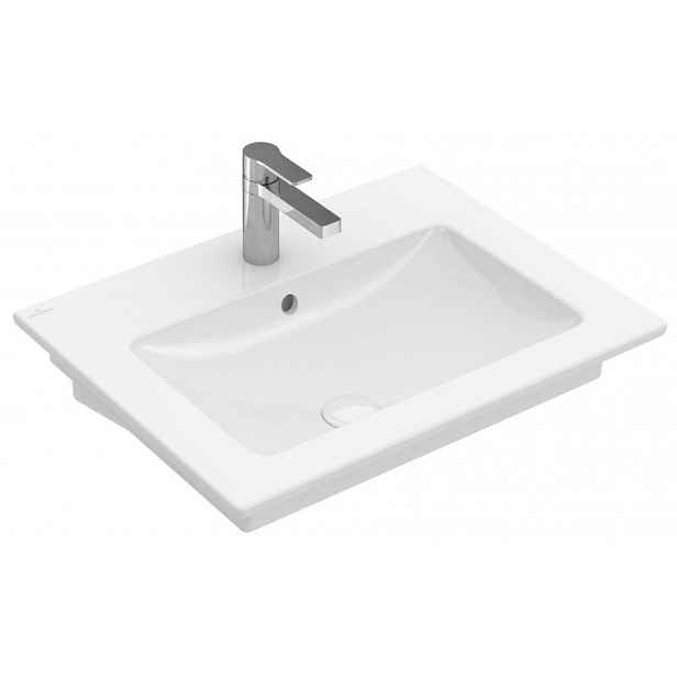 Villeroy & Boch Venticello - Umyvadlo 65x50 cm, s přepadem, otvor pro baterii, CeramicPlus, alpská bílá 412465R1