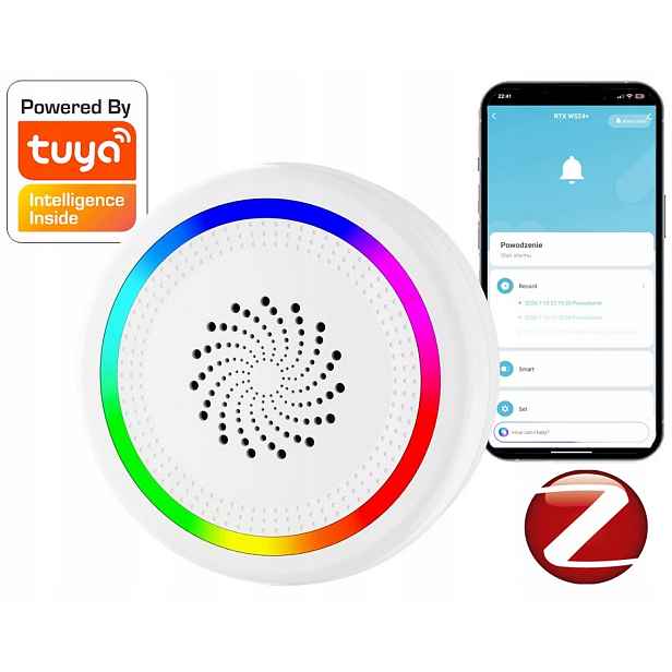 Siréna Zigbee Tuya Funkční signalizátor Rtx #Vlastní zprávy a melodie