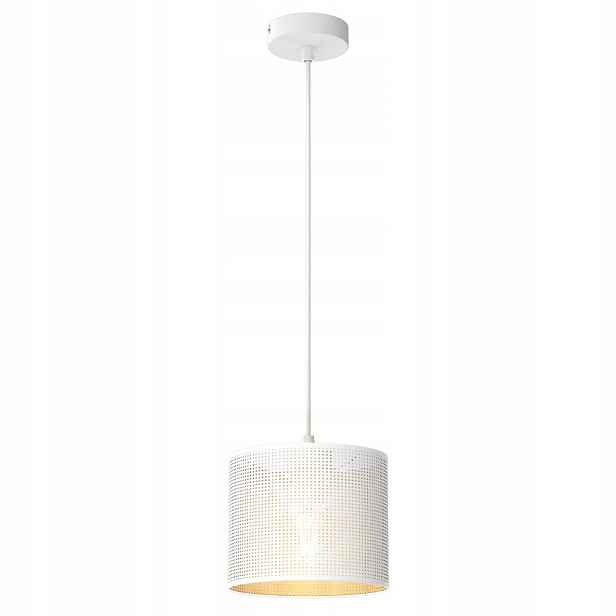 Závěsná lampa bílá zlatá kulatá Ø 18 cm síťka do obývacího pokoje Luminex