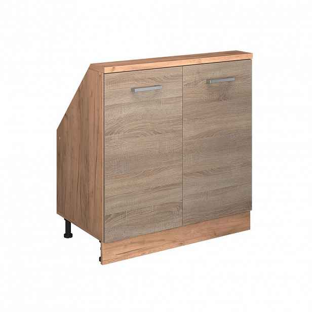 Vicco KUCHYŇSKÁ SKŘÍŇKA POD ŠIKMOU STŘECHU R-Line Sonoma 80 cm se 2 dvířky