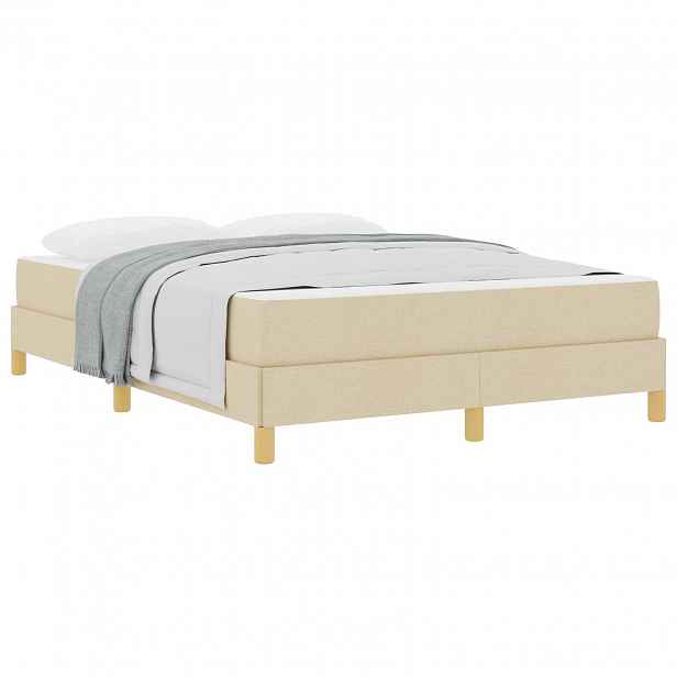vidaXL Postel s boxspringem s matrací Krémová 140 x 190 cm textil
