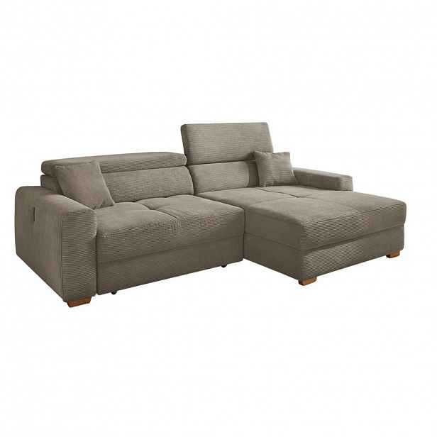 luma-home ROHOVÁ POHOVKA s elektrickým nastavením hloubky sedáku, nastavitelnými opěrkami hlavy, 277 × 187 × 109 cm (Š×H×V), manšestr hnědá taupe / 15