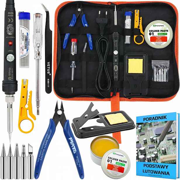 Přesná Baňková Páječka S601A 60W S Regulací Teploty Set 16v1