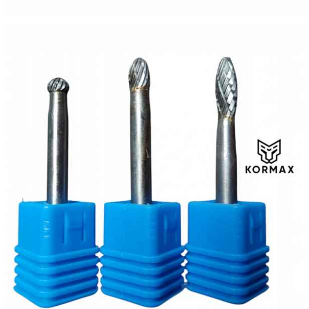 Rychlootáčkový frézovací rotační pilník 6 mm na kov s karbidem Set 3ks