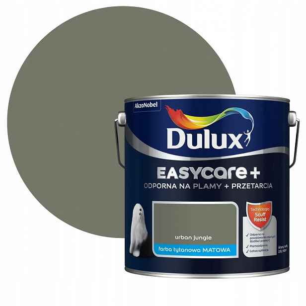 Dulux EasyCare Plus Barva Odolná Proti Drhnutí Urban Jungle 2,5L