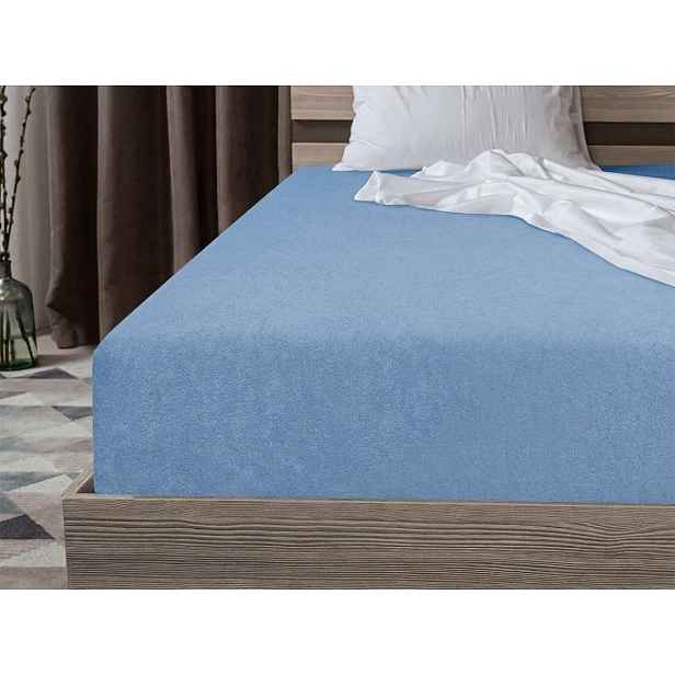Fleecové napínací prostěradlo MOLTON světle modré 90 x 200 cm
