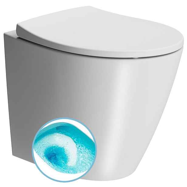 GSI MODO WC mísa stojící, Swirlflush, 37x52cm, spodní/zadní odpad, bílá dual-mat