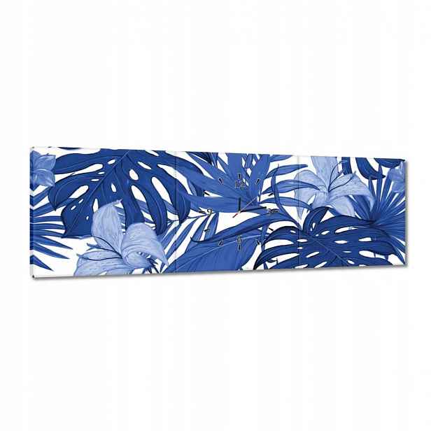 Hodiny 120x40 Classic Blue Monstera