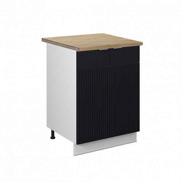 Vicco SPODNÍ SKŘÍŇKA KUCHYŇSKÉ LINKY Fame-Line Černý pruhovaný 60 cm , PD Dub