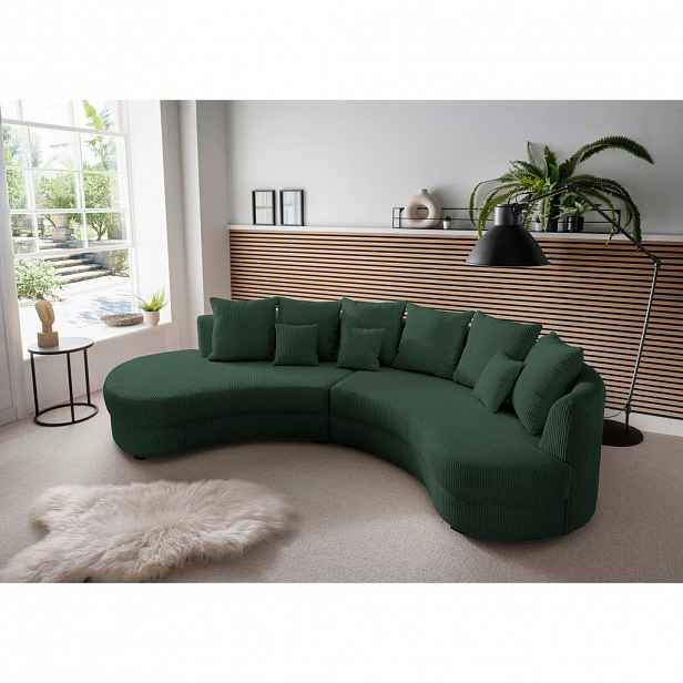 Livetastic SEDACÍ SOUPRAVA, textil, tmavě zelená