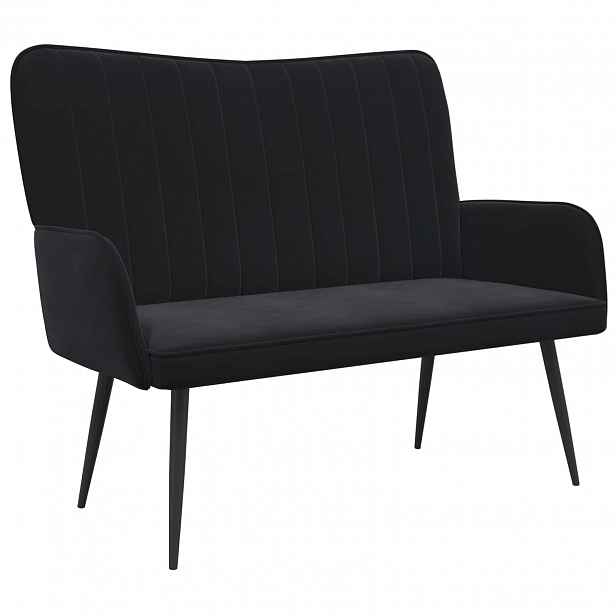 vidaXL Sofa pro dvě osoby Černá 115 x 61 x 87 cm Samet