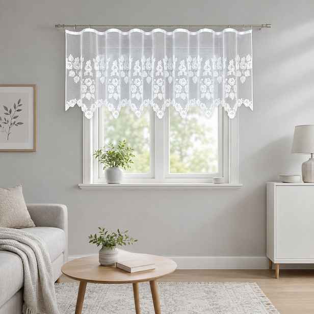 Dekorační žakárová záclona s řasící páskou AZALIA 120 bílá 300x120 cm MyBestHome