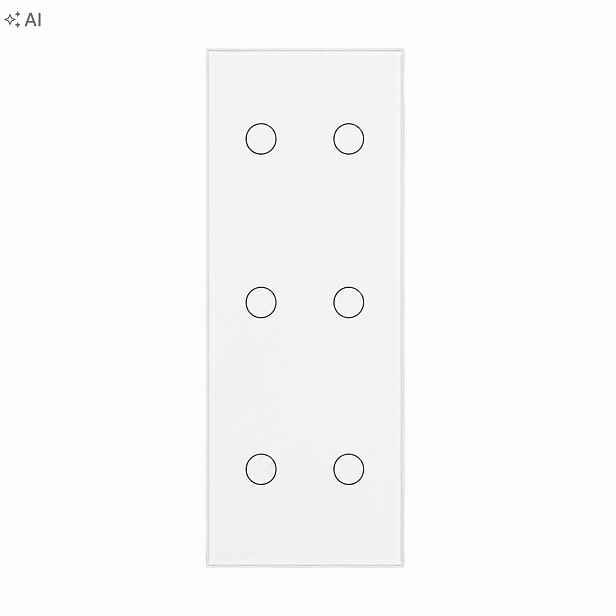 Dotykový Spínač Světla 2+2+2 Vertikální 6 Tlačítek Skleněný Led Panel
