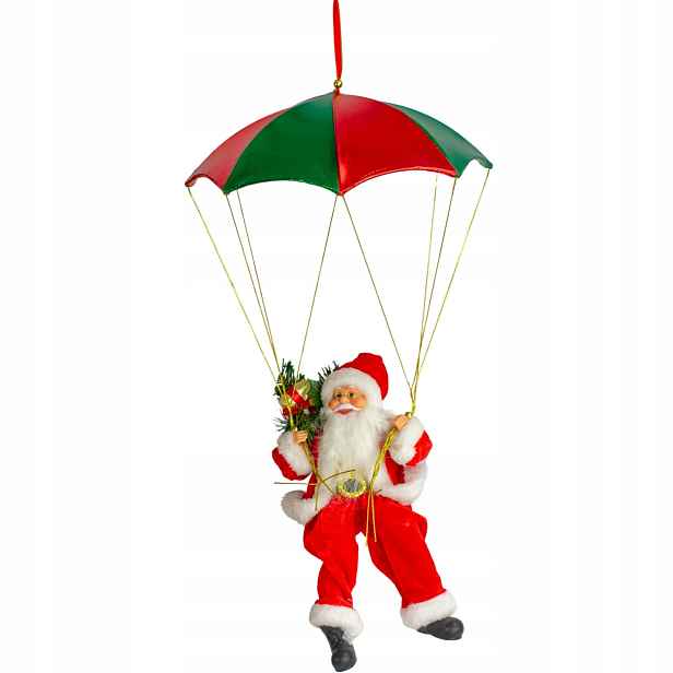 Svatý Mikuláš Na Padáku 60cm Dekorace Vánoční Ozdoba