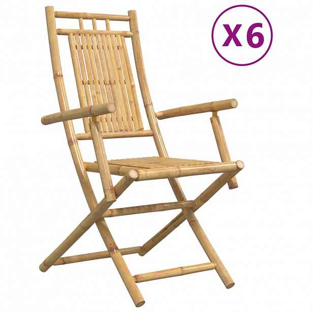 vidaXL Skládací židle 6 ks 53x66x99 cm bambus