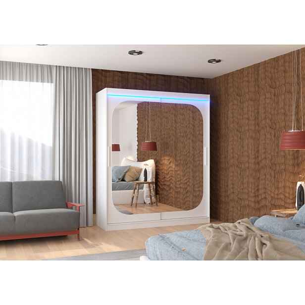 Zrcadlová skříň 180 cm s LED osvětlením DALRA - bílá
