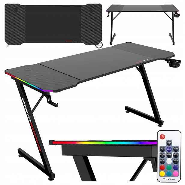 Herní stůl Shadow Gamer 2.0 140 cm Led Rgb podložka