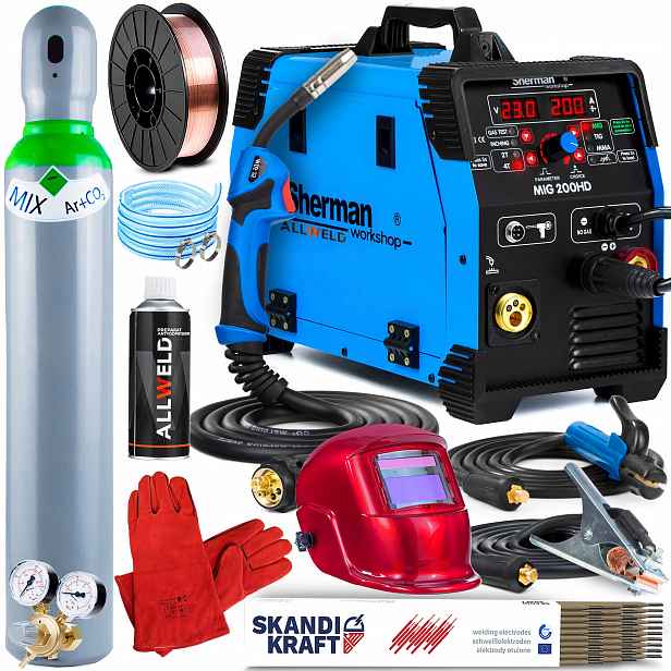 Invertorová Svářečka Inverter Sherman Mig 200 Hd Mma Tig Synergie Alu 3V1