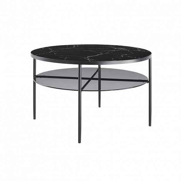 Livetastic KONFERENČNÍ STOLEK, černá, kov, sklo, 81/81/45 cm