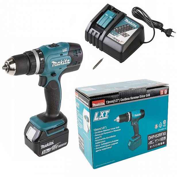 Příklepový Aku Vrtačka Makita DHP453RFX8 Akumulátor 3 Ah Nabíječka