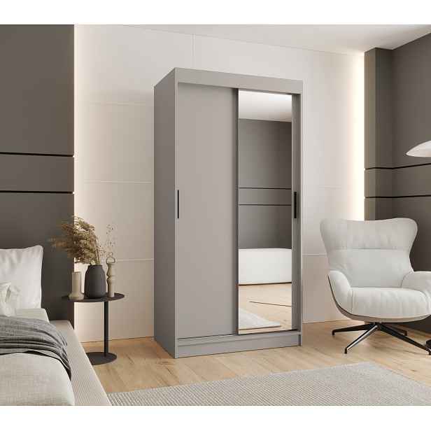 Šatní skříň Abi Rubino T2 Rozměry: 100 cm, Barva korpusu + barva dveří: Kašmír