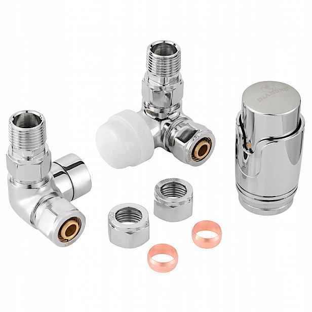 Termostatická Sada Pro Radiátor 1/2" Axiální Levý Chrom DN15 Diamond