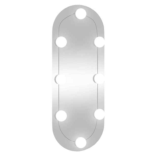 vidaXL Nástěnné zrcadlo s LED osvětlením 20 x 50 cm sklo oválné