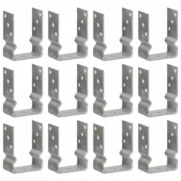 vidaXL Plotové kotvy 12 ks stříbrné 10x6x15 cm pozinkovaná ocel