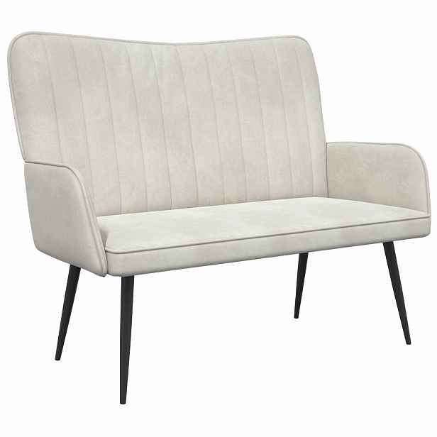 vidaXL Sofa pro dvě osoby Krémová 115 x 61 x 87 cm Samet