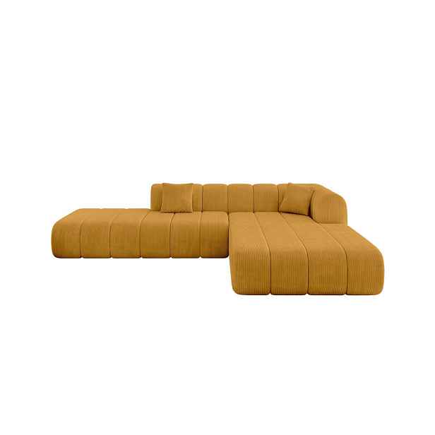 ALTDECOR ROHOVÁ SEDAČKA s otomanem, pravá BILA-L 289x176x71 Hořčicová Manšestr