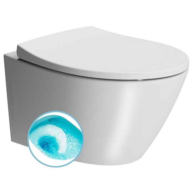 GSI MODO závěsná WC mísa, Swirlflush, 37x52cm, bílá dual-mat