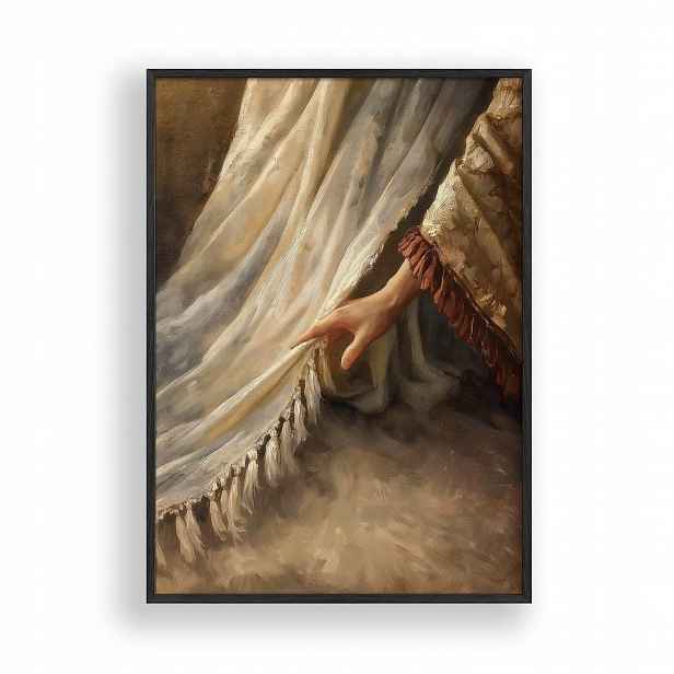 Obraz Dotek Ježíše Plakát Rámeček Dřevěný Černý 30x42 cm