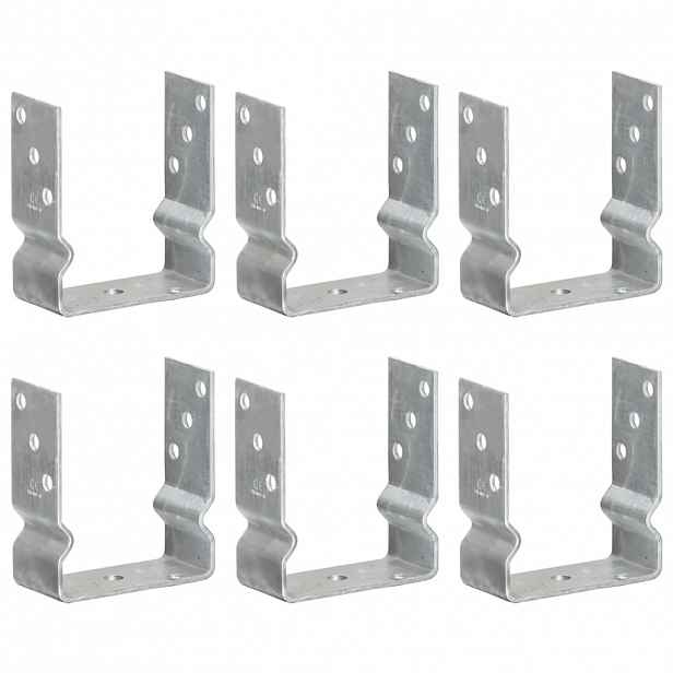 vidaXL Plotové kotvy 6 ks stříbrné 12 x 6 x 15 cm pozinkovaná ocel