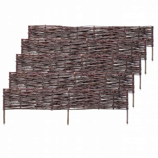 Zahradní Palisáda 120x20cm Proutěný Plot 5ks