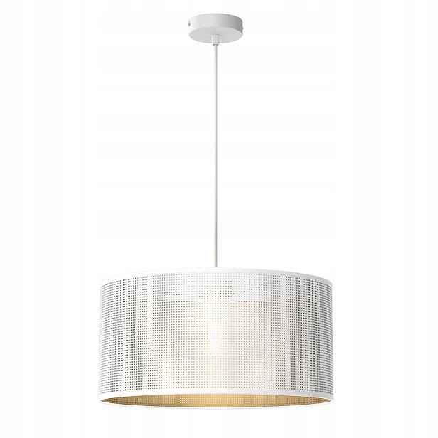 Závěsná lampa bílá zlatá kulatá Ø 40 cm síťka do obývacího pokoje Luminex