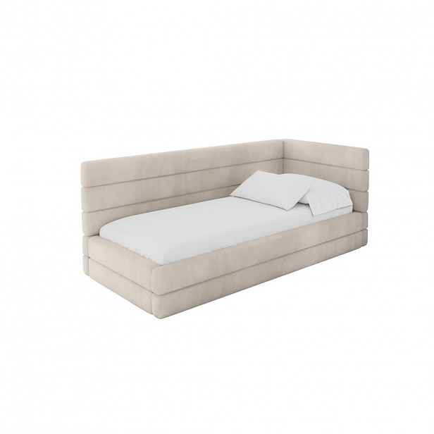 ALTDECOR JEDNOLŮŽKOVÁ POSTEL pro mládež s úložným prostorem, vlevo - BEMY 80x200 béžová