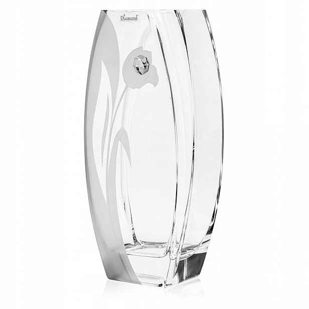 Dekorativní skleněná váza s hranolem krystalem Swarovski 32 cm X2771