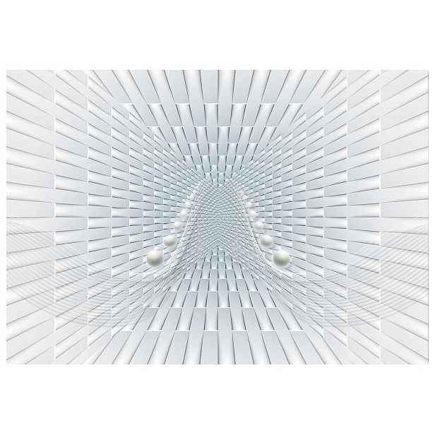 Fototapeta Tunel Perspektiva Iluze Geometrická Bílá 300x210 lepidlo