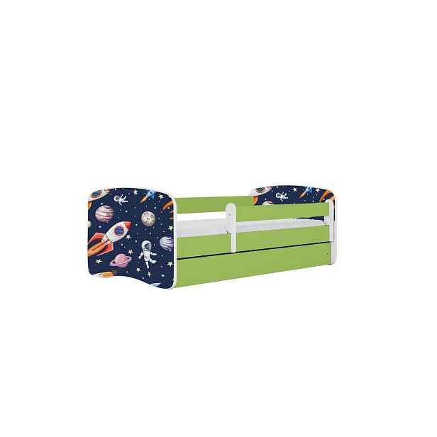 Kocot kids Dětská postel Babydreams vesmír zelená, varianta 80x160, se šuplíky, bez matrace