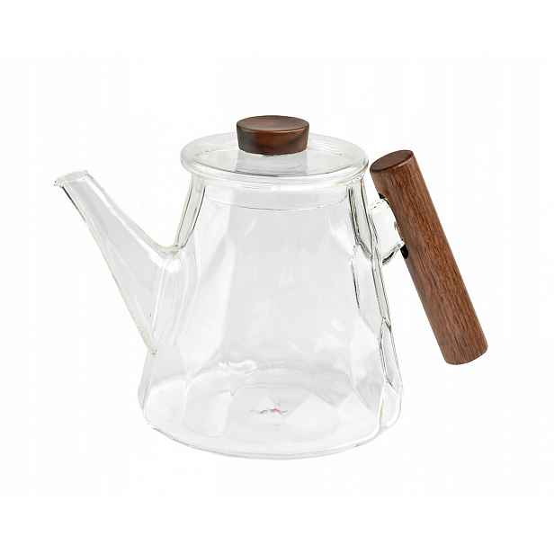 Skleněná konvice Knut, dřevěná úchytka, 1200 ml