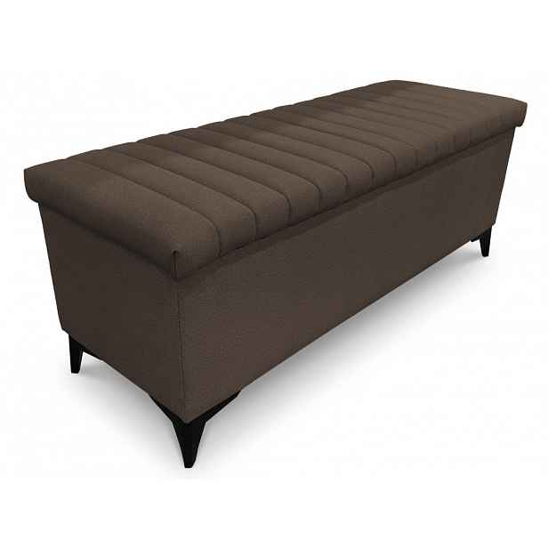 Úložná lavice/peřiňák Joy, šířka 139 cm, hnědá látka